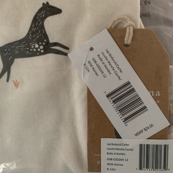 Organic Cotton Wildhorse Detail Baby Bodysuit - Picture 5 of 5